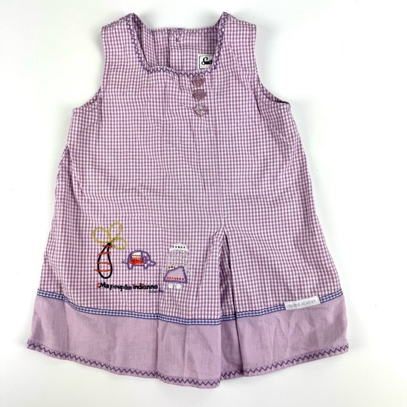 Sucre D’orge France Baby Girls Size 12 Months Purple Gingham Dress Sleeveless - Picture 1 of 10